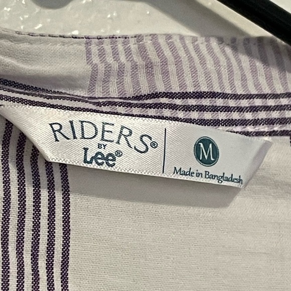 Riders by Lee Purple Plaid Cotton Top Size Medium NWT - Picture 4 of 5